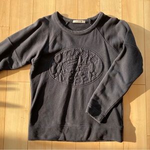 LACOSTE Embroidered Crewneck in Washed Navy